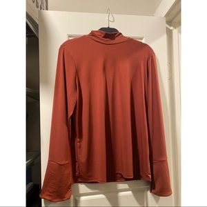 Mock neck burnt orange shirt